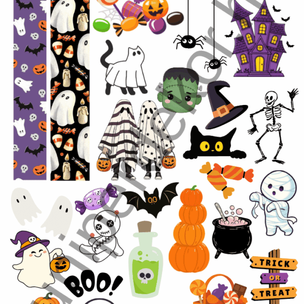 Cute Halloween matricaív A4
