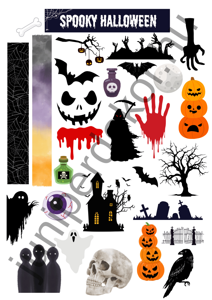 Spooky Halloween matricaív A4