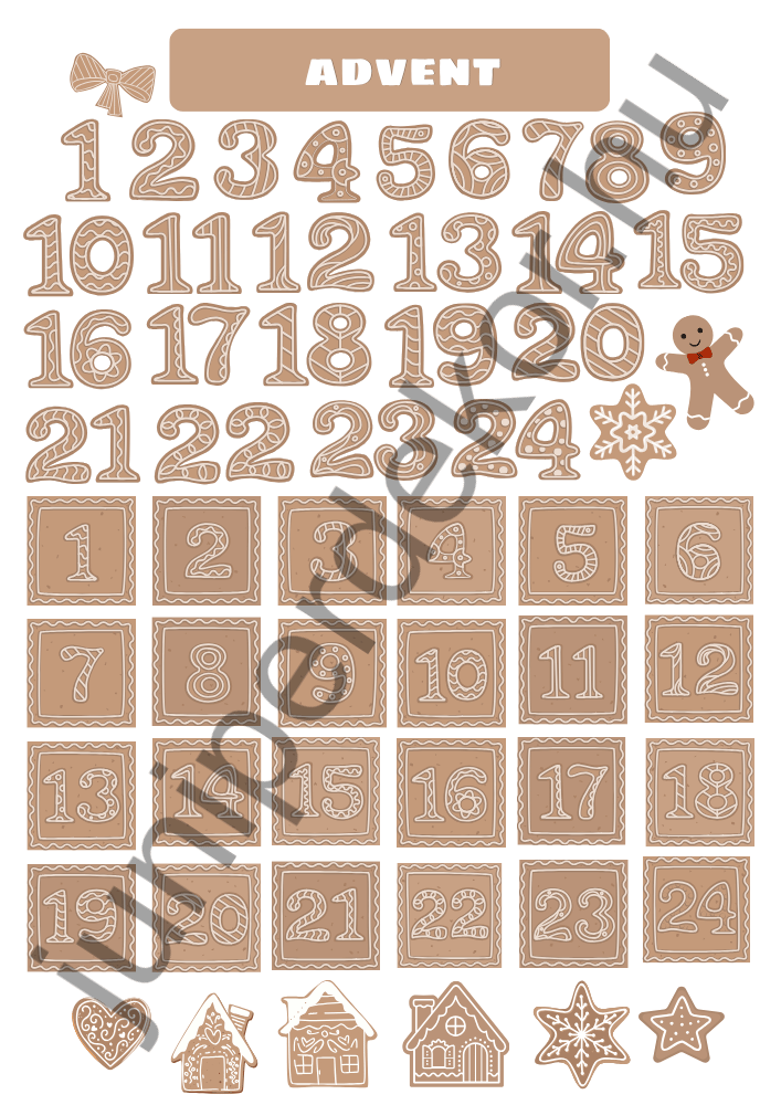 Mézeskalács Advent matricaív A4