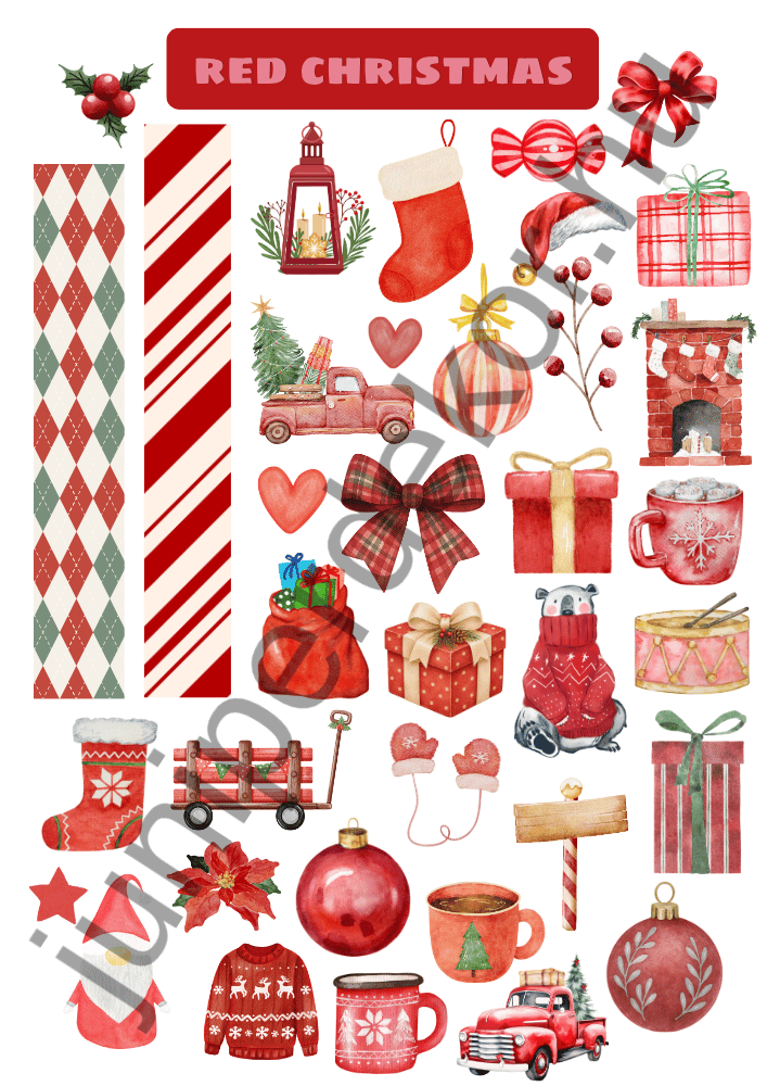 Red Christmas matricaív A4