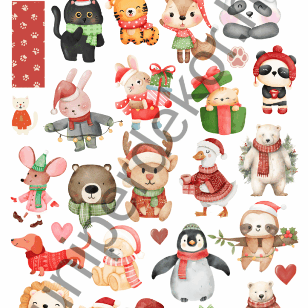 Christmas animals matricaív A4