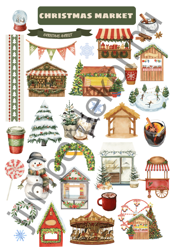 Christmas market matricaív A4